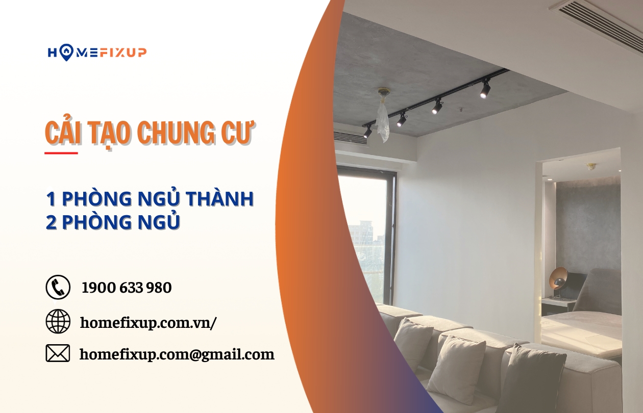 Cải tạo chung cư 1 phòng ngủ thành 2 phòng ngủ siêu đẹp