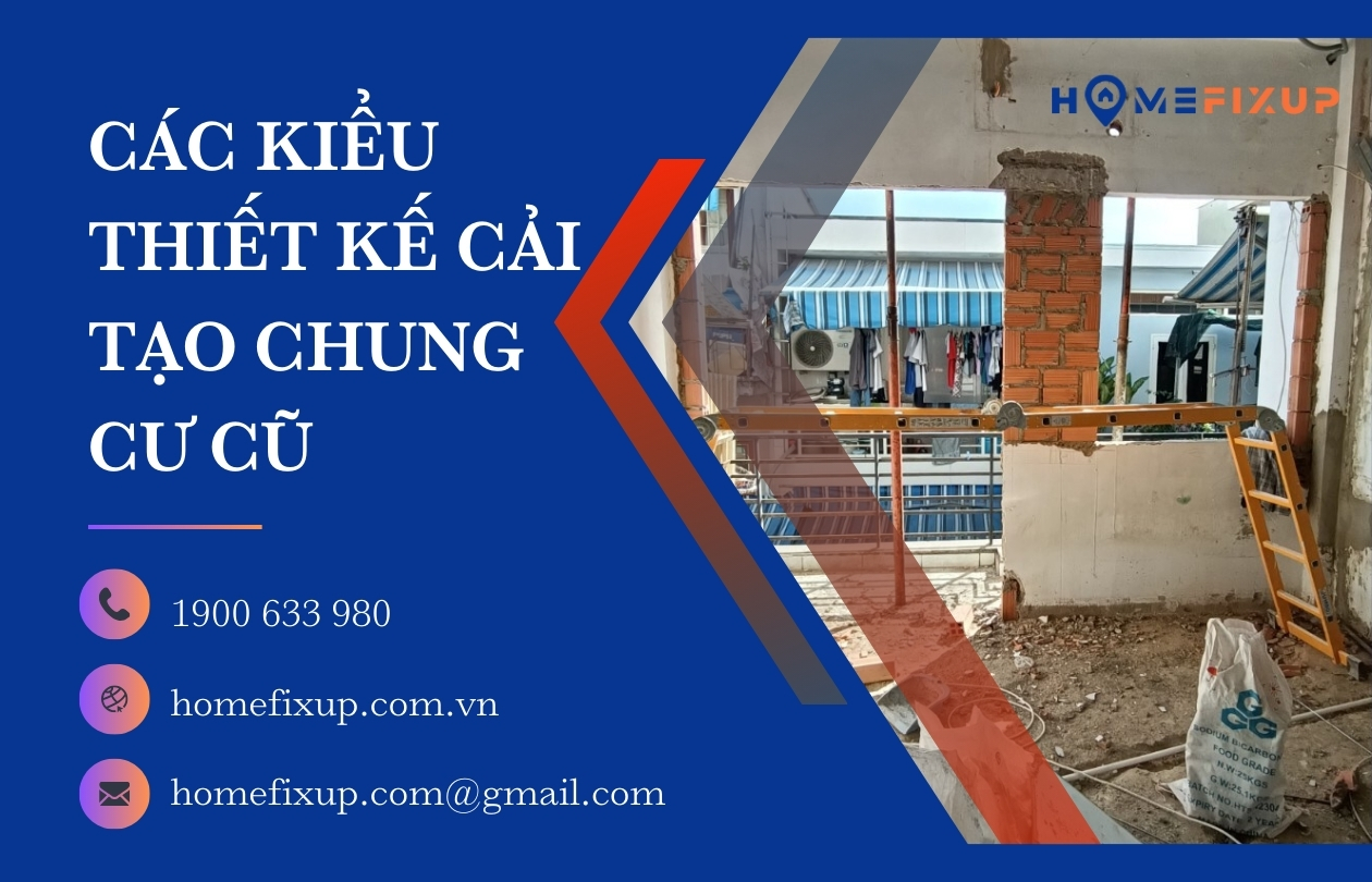 Các kiểu thiết kế cải tạo nhà chung cư cũ