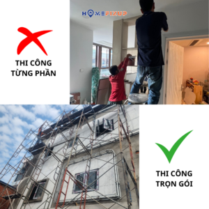 thi công trọn gói hay từng phần
